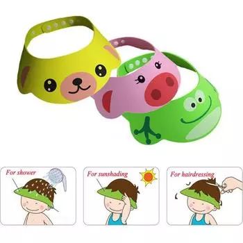 Детская шапка для малышей, дети, мытье волос, защита для волос, шапочка с прямым козырьком, шампунь, шапочка для душа для купания розовый