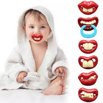 Детская силиконовая забавная соска с бородой и зубами Baby Tycoon Cowboy Забавная соска Забавная соска, мягкая силиконовая забавная соска для зубов, резинка для зубов - соска для зубов