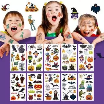 Детская татуировка-наклейка с изображением маски, украшение, B.Halloween, 1 набор