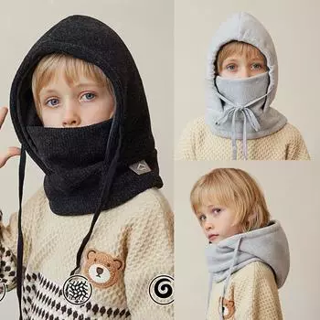 Детская зимняя шапка, шарф, маска, цельная, утеплитель для ушей и шеи, детский чепчик, шапки для катания на лыжах, флисовая подкладка, детская шапка для девочек и мальчиков 4-10 лет белый