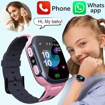 Детские часы с вызовом, детские умные часы, детские GPS SOS, водонепроницаемые умные часы, трекер местоположения с SIM-картой, детские часы синий