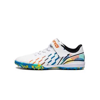 Детские футбольные бутсы Li Ning с цветным принтом и блоками, детские футбольные бутсы стандартные, белые YKGU018-1 36