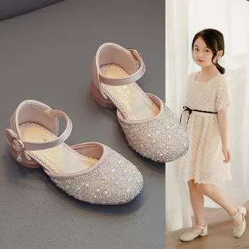 детские хрустальные танцевальные туфли Single Shoes Princess Shoes 25 розовый