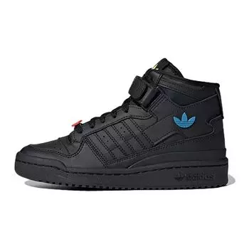Детские кроссовки adidas Forum Mid J Trefoil Pins Black Core-Black Solar-Red GY9237