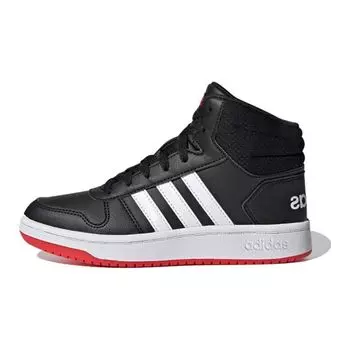 Детские кроссовки adidas Hoops 2.0 Mid J Black Vivid Red Core-Black Cloud-White FY7009