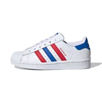 Детские кроссовки adidas Superstar C White Blue Scarlet, белый FW5850