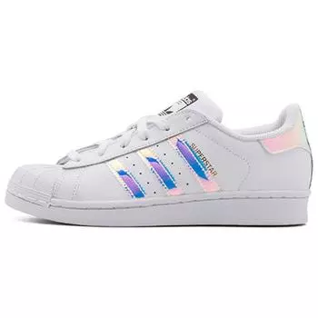 Детские кроссовки adidas Superstar J Iridescent White Footwear-White Metallic-Silver AQ6278