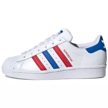 Детские кроссовки adidas Superstar J White Blue Scarlet, белый FW5851