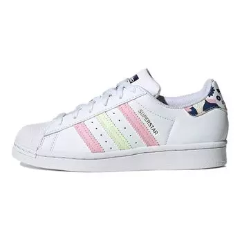 Детские кроссовки adidas Superstar White Floral Cloud-White Почти Lime True-Pink GY3330 38