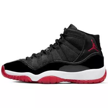 Детские кроссовки Air Jordan 11 Retro GS Bred 2019 Black White Varsity-Red 378038-061