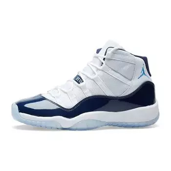 Детские кроссовки Air Jordan 11 Retro GS Win Like 82 White Midnight-Navy-University-Blue 378038-123
