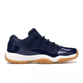 Детские кроссовки Air Jordan 11 Retro Low GS Navy Gum Blue Midnight-Navy White-Gum-Light Brown 528896-405