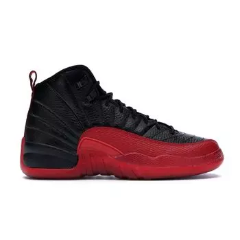 Детские кроссовки Air Jordan 12 Retro BG Flu Game 2016 Black Varsity-Red 153265-002