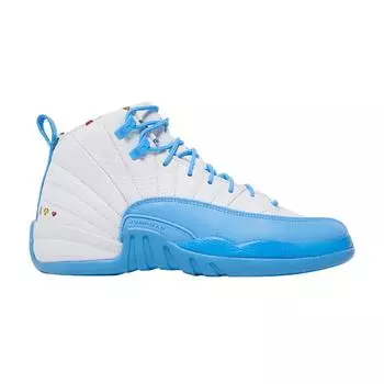 Детские кроссовки Air Jordan 12 Retro GS Emoji White University-Blue Lemon-Venom DQ4365-114 36