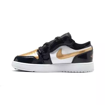 Детские кроссовки Air Jordan 1 Low ALT SE BP Gold Toe Черный металлик-золотой белый DZ6318-071 35