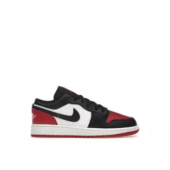 Детские кроссовки Air Jordan 1 Low GS Bred Toe 2.0 White Varsity-Red Black 553560-161