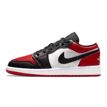 Детские кроссовки Air Jordan 1 Low GS Bred Toe Gym-Red White Black 553560-612