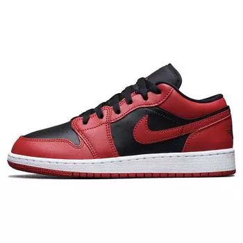 Детские кроссовки Air Jordan 1 Low GS Reverse Bred Gym-Red Black White 553560-606