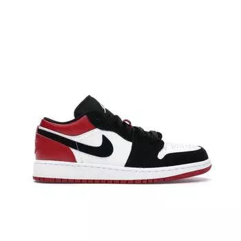 Детские кроссовки Air Jordan 1 Low GS Black Toe Белый Черный-Гимно-Красный 553560-116
