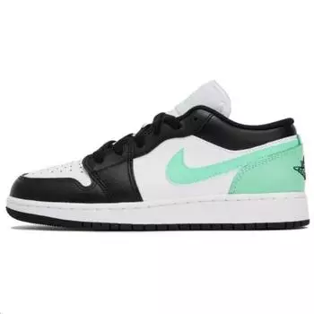 Детские кроссовки Air Jordan 1 Low GS Green Glow Белый Черный 553560-131 38.5