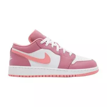 Детские кроссовки Air Jordan 1 Low GS Desert Berry Pink Coral-Chalk White 553560-616 38.5