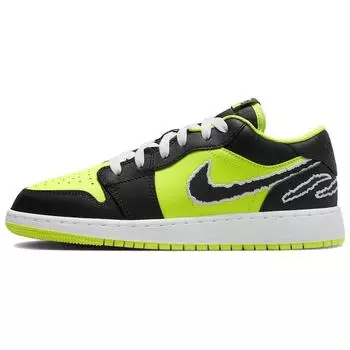 Детские кроссовки Air Jordan 1 Low SE GS Big Cat Energy Green Volt White DX6666-701 35.5