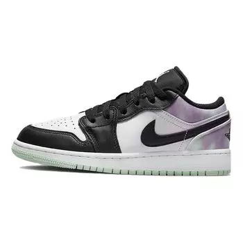 Детские кроссовки Air Jordan 1 Low SE GS Tie Dye White Mint-Foam Black DQ2514-100 39