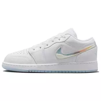 Детские кроссовки Air Jordan 1 Low SE GS Glitter Swoosh Blue Blue-Tint Summit-White FQ9112-100 40