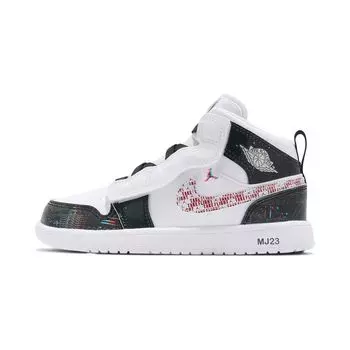 Детские кроссовки Air Jordan 1 Mid ALT SE PS Take Flight White Bright-Crimson Blue-Hero DD3105-114