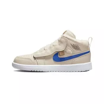 Детские кроссовки Air Jordan 1 Mid ALT Utility PS Fleece Tan Pearl-White Dark-Driftwood DO2211-264 35
