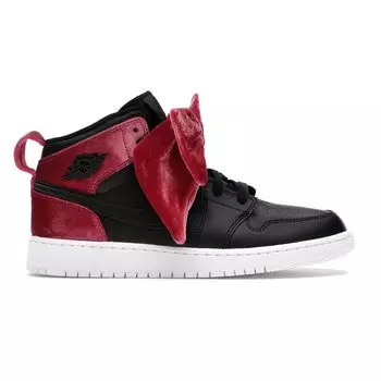 Детские кроссовки Air Jordan 1 Mid Bow XLD GS Noble Red Black White CK5678-006