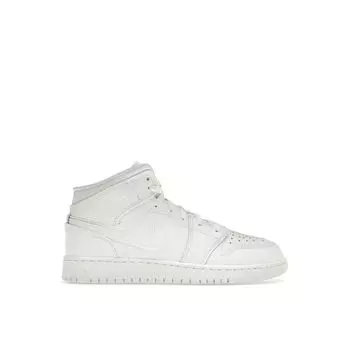 Детские кроссовки Air Jordan 1 Mid GS Triple White 2023 554725-136