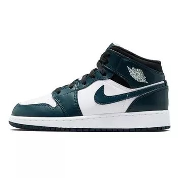Детские кроссовки Air Jordan 1 Mid GS Armory Navy Blue Black White 554725-411 36