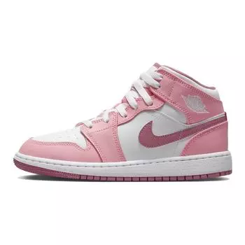 Детские кроссовки Air Jordan 1 Mid GS Valentines Day 2023 Розовый коралл-мел Desert-Berry DQ8423-616 40