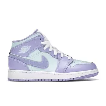 Детские кроссовки Air Jordan 1 Mid GS Purple Pulse Arctic-Punch Glacier-Blue 554725-500 36.5