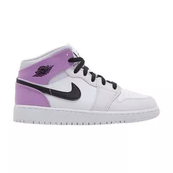 Детские кроссовки Air Jordan 1 Mid GS Barely Grape Purple Black White DQ8423-501 38.5