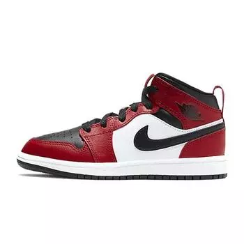 Детские кроссовки Air Jordan 1 Mid PS Chicago Black Toe Red Gym-Red 640734-069