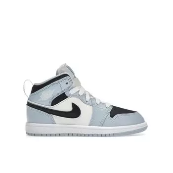 Детские кроссовки Air Jordan 1 Mid PS Ice Blue Black Sail White 640737-401 28