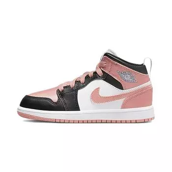 Детские кроссовки Air Jordan 1 Mid PS White Light Madder Root черные DM9078-108 35