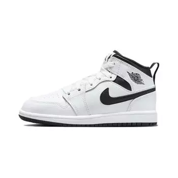Детские кроссовки Air Jordan 1 Mid PS белые черные DQ8424-132 35