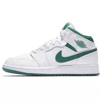 Детские кроссовки Air Jordan 1 Mid SE GC GS White Mystic Green Mystic-Green-White CD6760-103