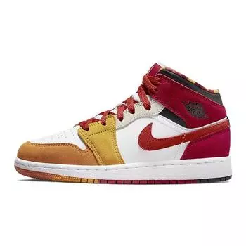 Детские кроссовки Air Jordan 1 Mid SE GS Picnic White Paprika Black DX2460-601 37.5