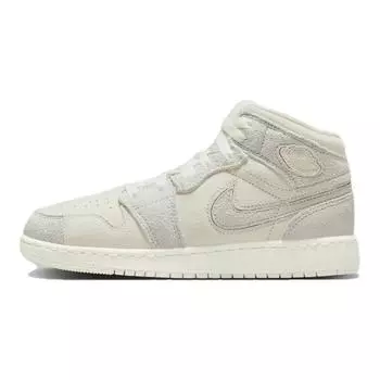 Детские кроссовки Air Jordan 1 Mid SE Craft GS Pale Ivory Cream Sail Legend-Brown FN7449-100 38