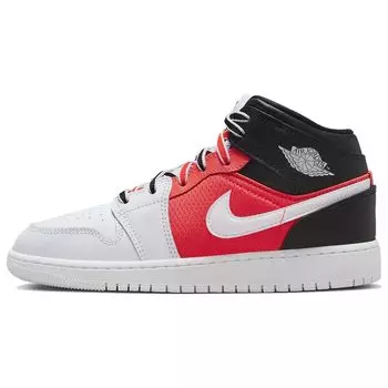 Детские кроссовки Air Jordan 1 Mid SE GS White Infrared Black Infrared-23 FB4417-016 35.5