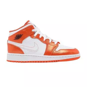 Детские кроссовки Air Jordan 1 Mid SE GS Electro Orange Black White DM4228-800 36
