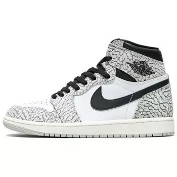 Детские кроссовки Air Jordan 1 Retro High OG GS White Cement Grey Tech-Grey Muslin FD1437-052 36