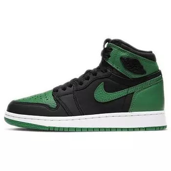 Детские кроссовки Air Jordan 1 Retro High OG GS Pine Green 2.0 Black White Gym-Red 575441-030