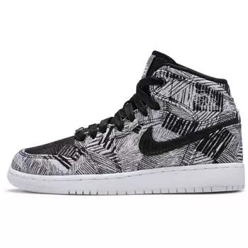 Детские кроссовки Air Jordan 1 Retro High GG BHM Белый Черный 739640-110