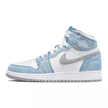 Детские кроссовки Air Jordan 1 Retro High OG GS Hyper Royal Синие Светло-Дымчато-Серые Белые 575441-402 36