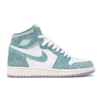 Детские кроссовки Air Jordan 1 Retro High OG GS Turbo Green Парусно-белые 575441-311